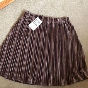 Kiya Pleated Velvet Skirt NWT